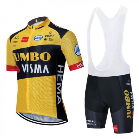 Completo Maglia + Pantaloncino con bretelle 2020 Team Jumbo-Visma N001